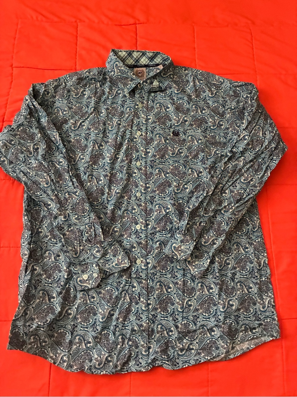 Cinch Shirt Mens Large Long Sleeve Western Multicolor